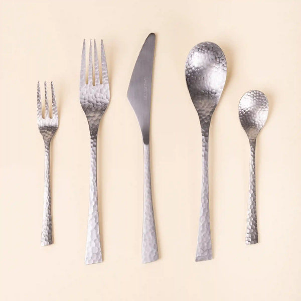 Hammered 5-Piece Flatware Set