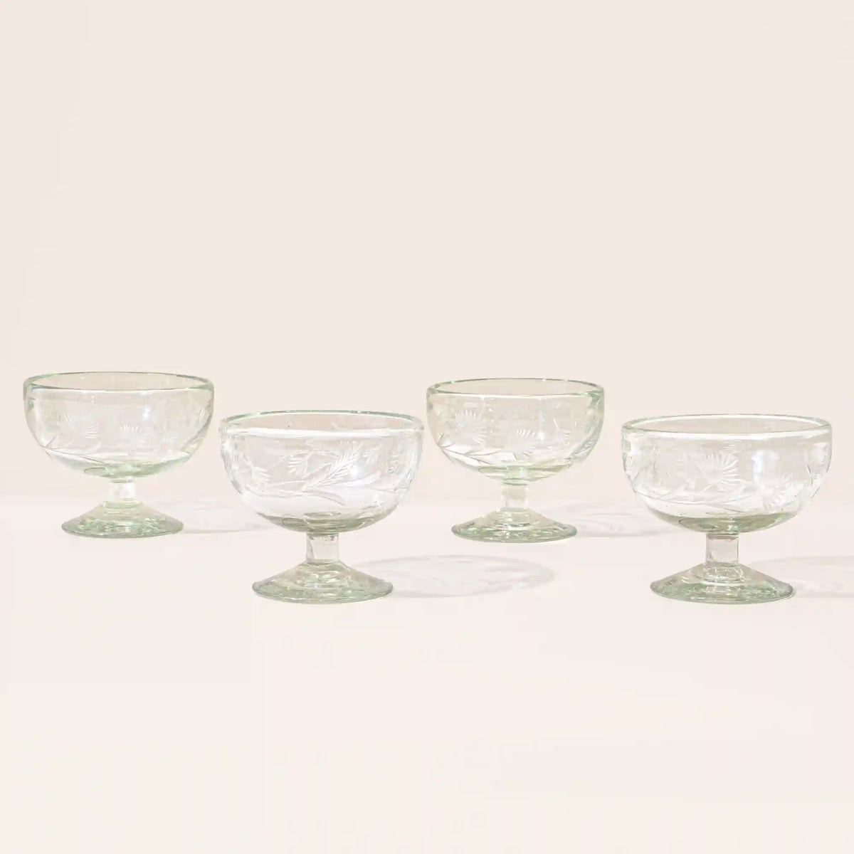 Etched Thistle Coupe, Set of 4 Main image