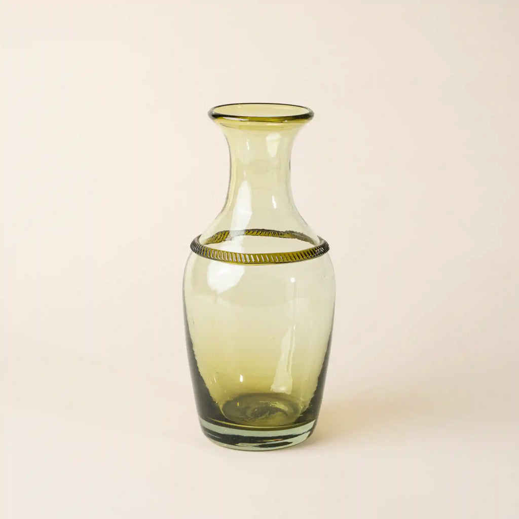 Banded Glass Bottle Vase