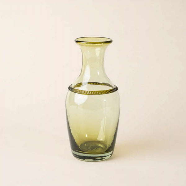 Banded Glass Bottle Vase