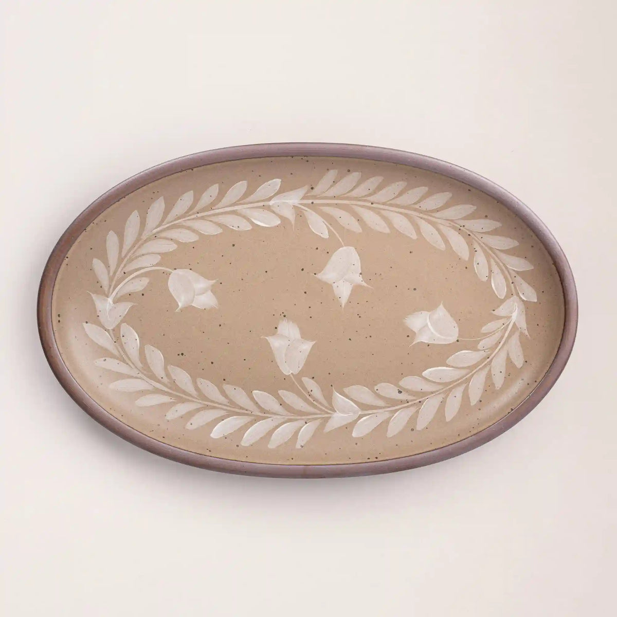 Hand Painted Large Oval Platter, Tulip Crown Main image