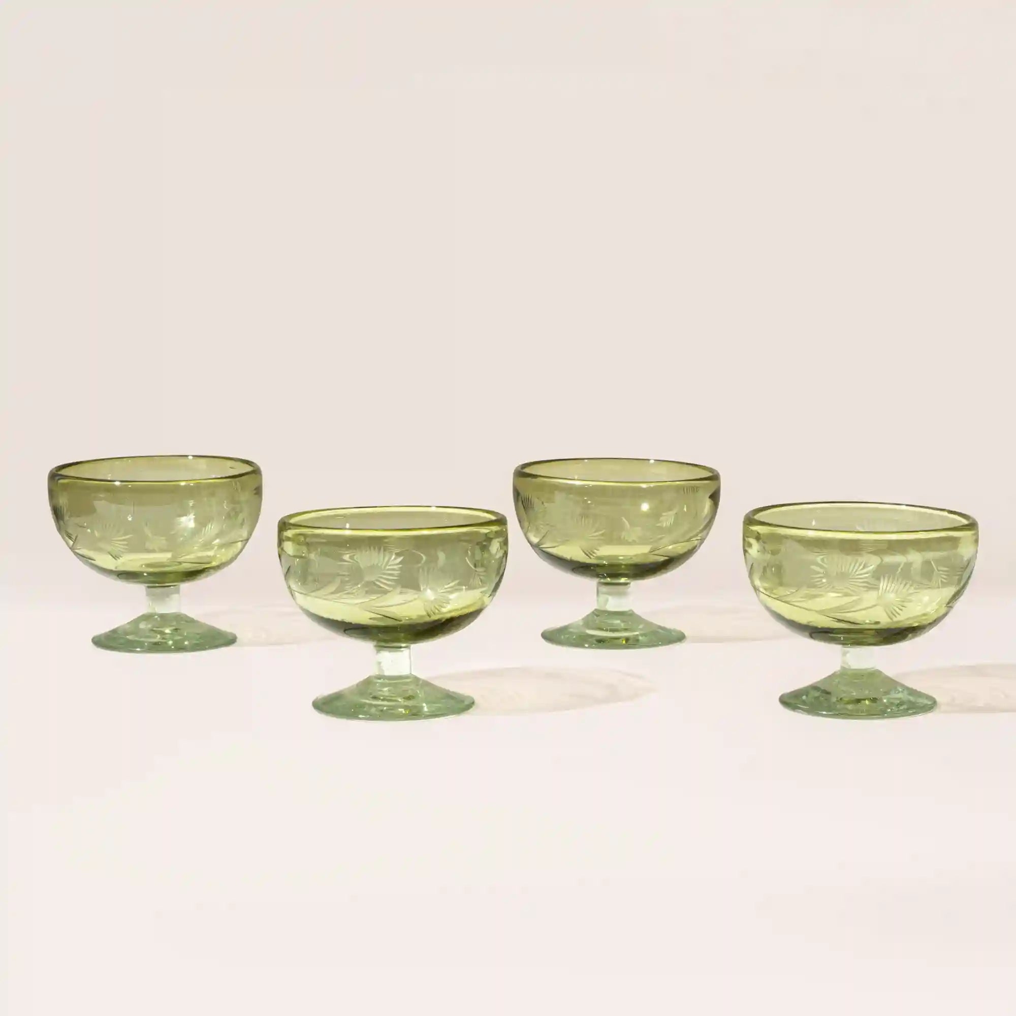 Etched Thistle Coupe, Set of 4 Secondary image