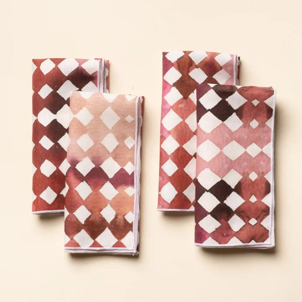 Watercolor Diamonds Napkins, Set of 4