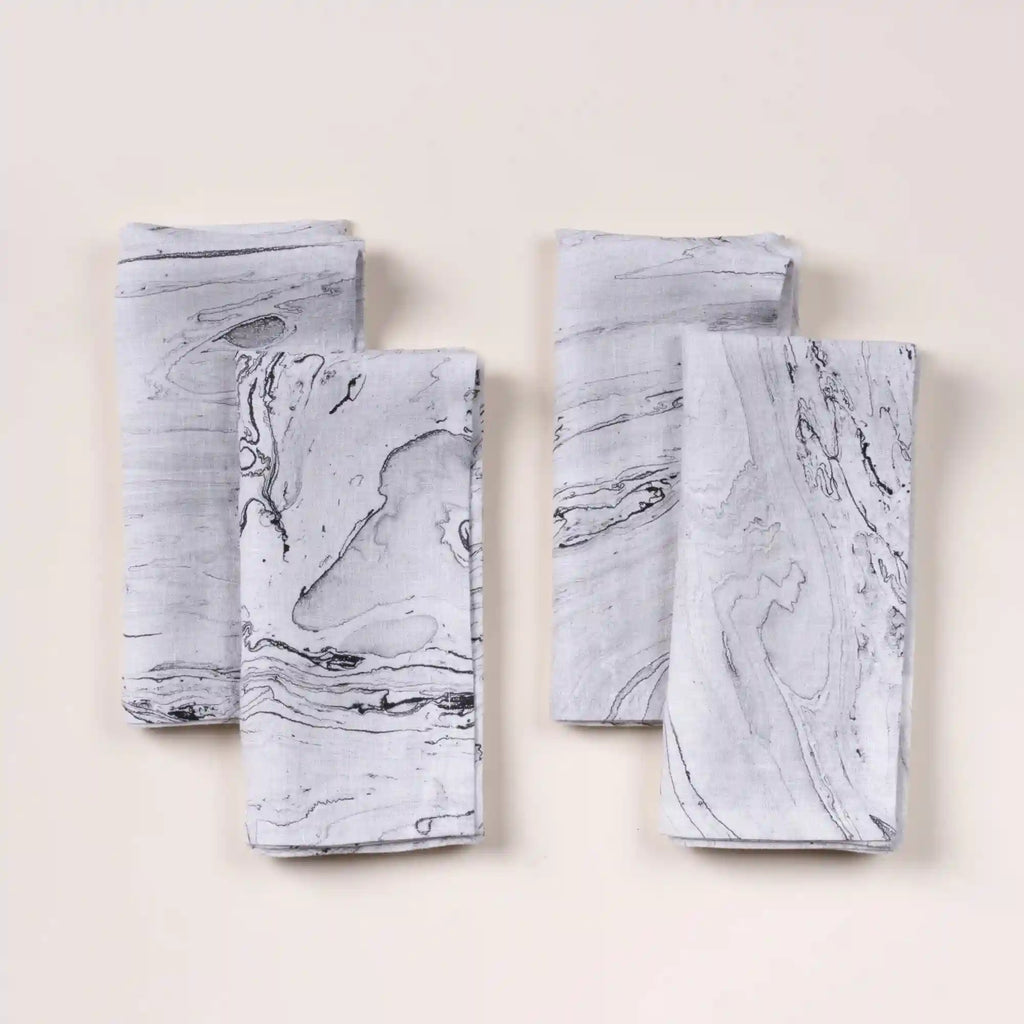 Marbled Linen Napkins, Set of 4