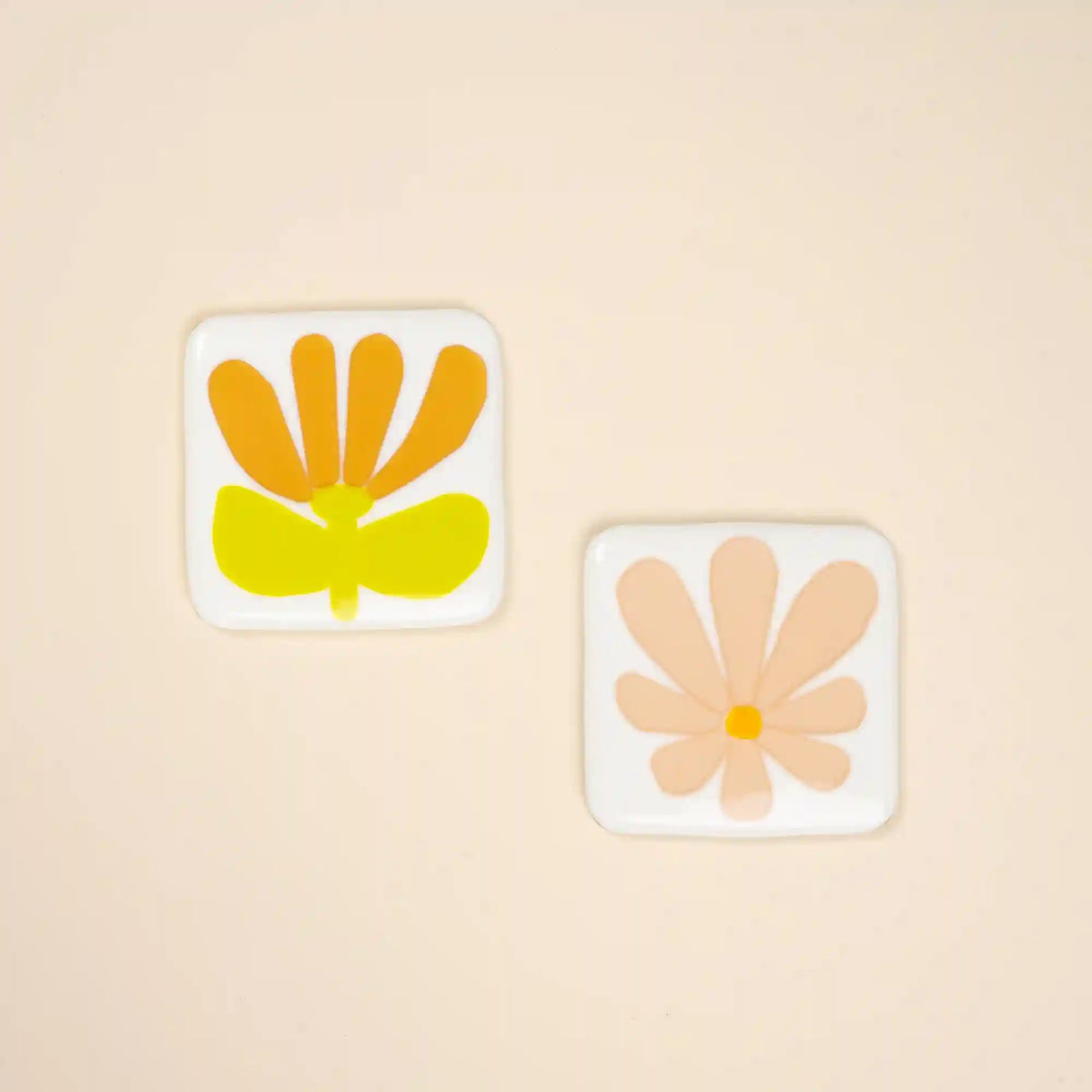 Glass Flower Coasters, Set of 2 Main image