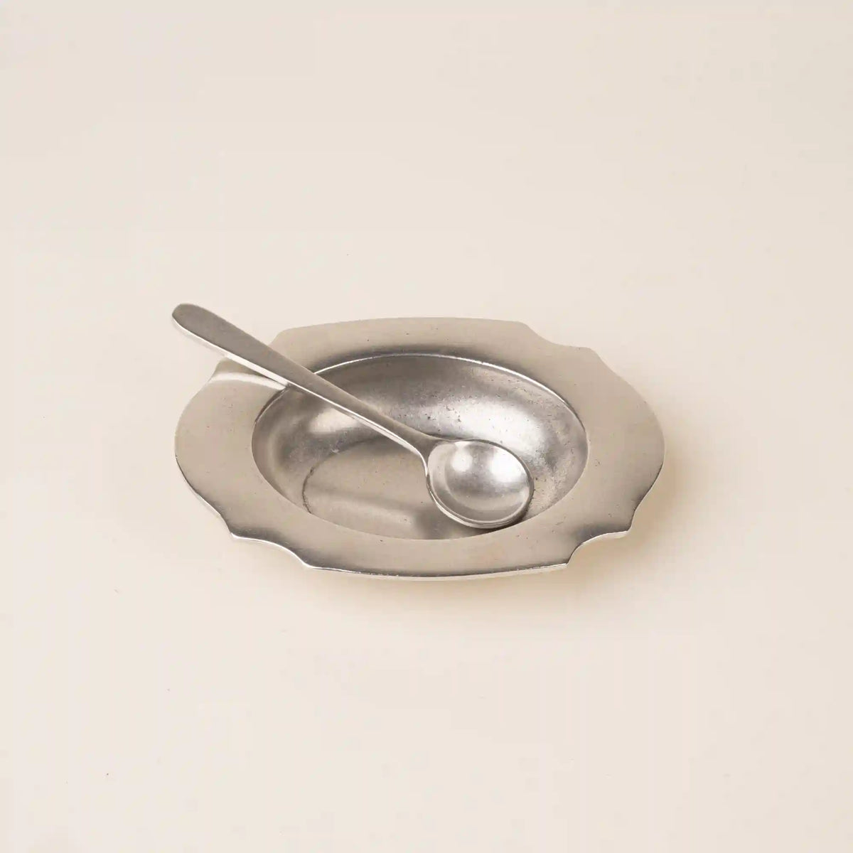 Pewter Salt Dish & Spoon Main image