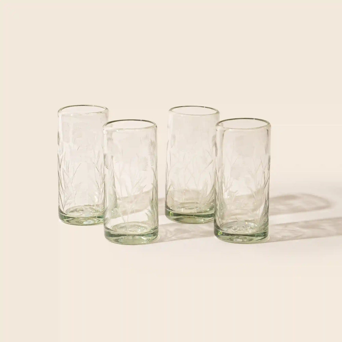 Etched Thistle Highball, Set of 4 Main image