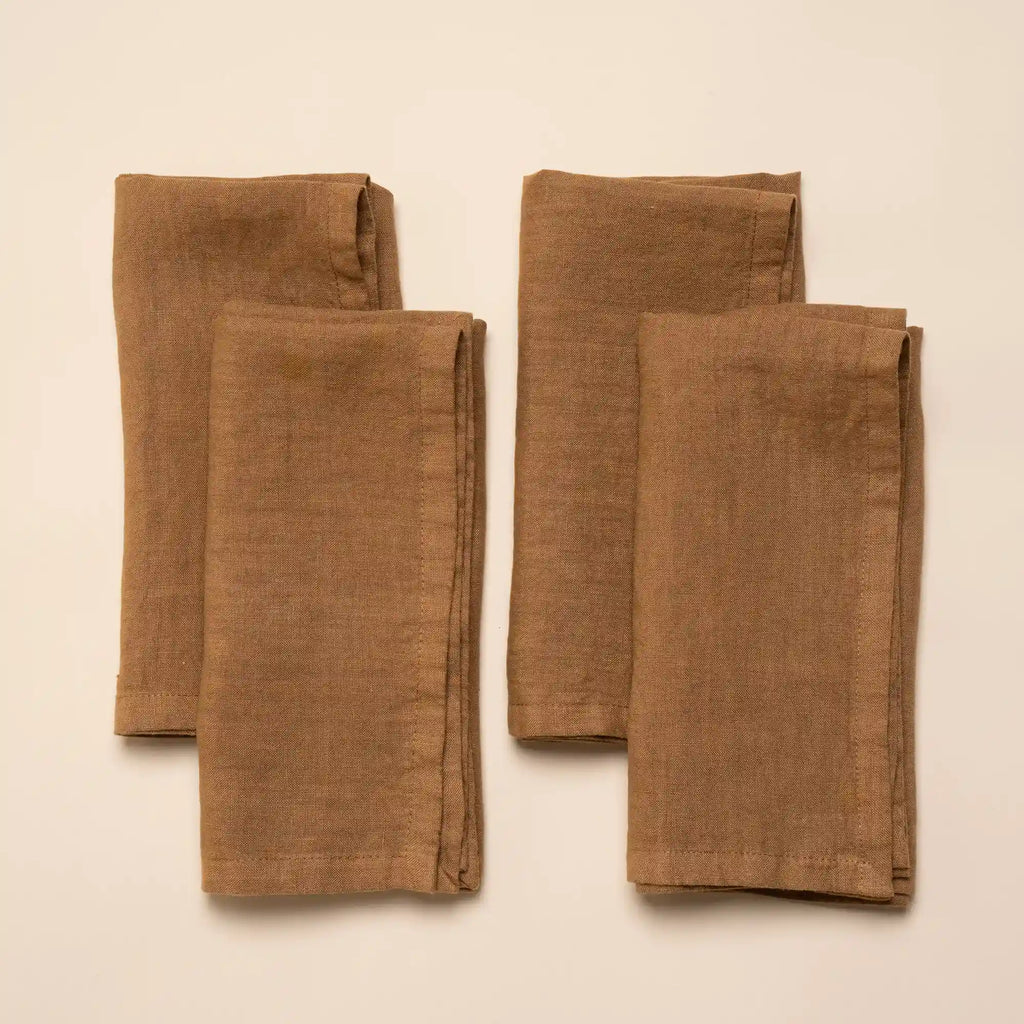Solid Italian Linen Napkins, Set of 4