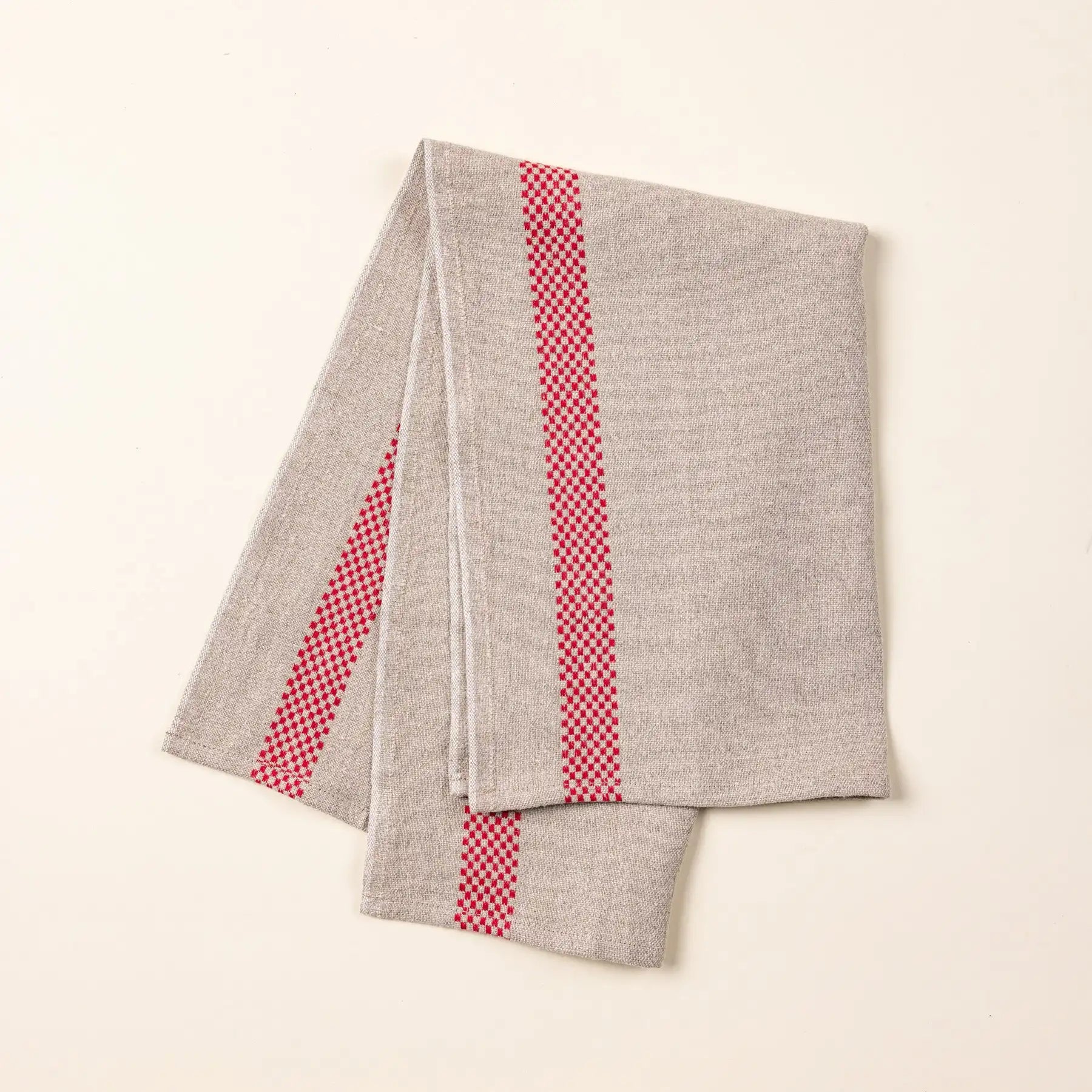 Check French Linen Tea Towel Secondary image