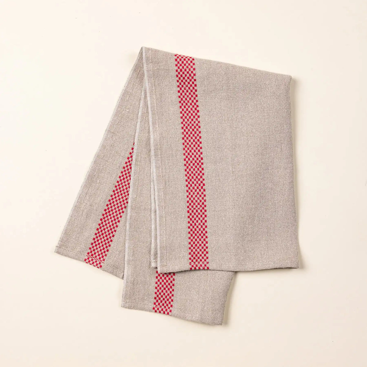 Check French Linen Tea Towel