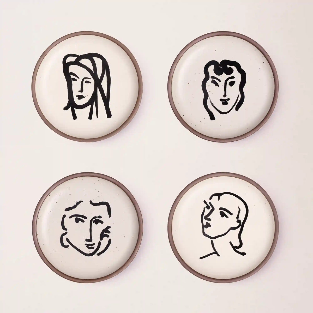Side Plate Set, Aquatint Portraits Main image