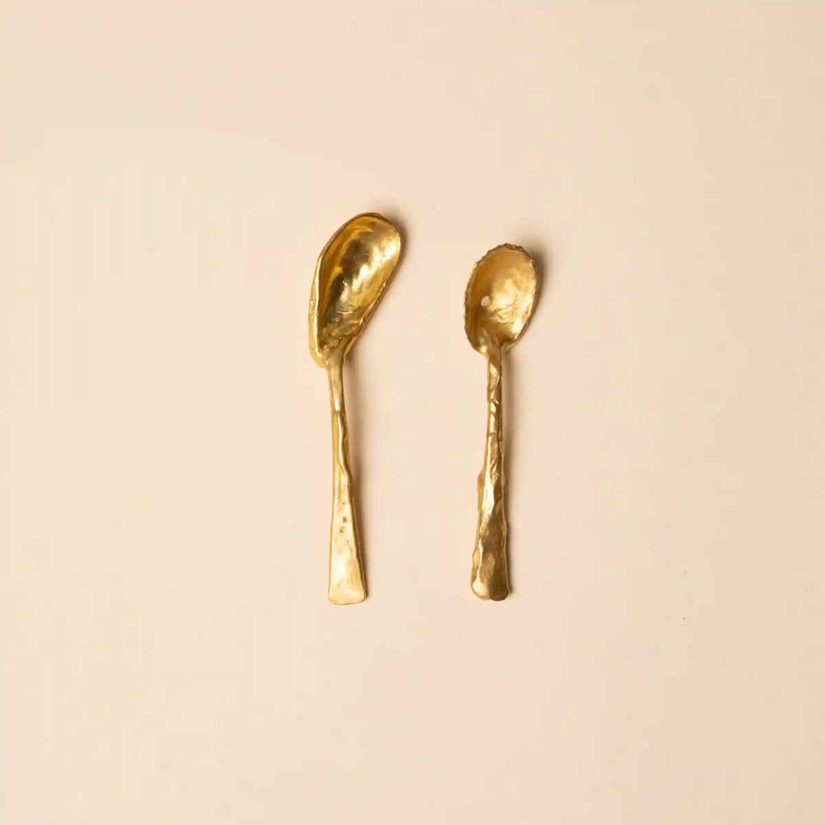 Brass Shell Espresso Spoons, Set of 2