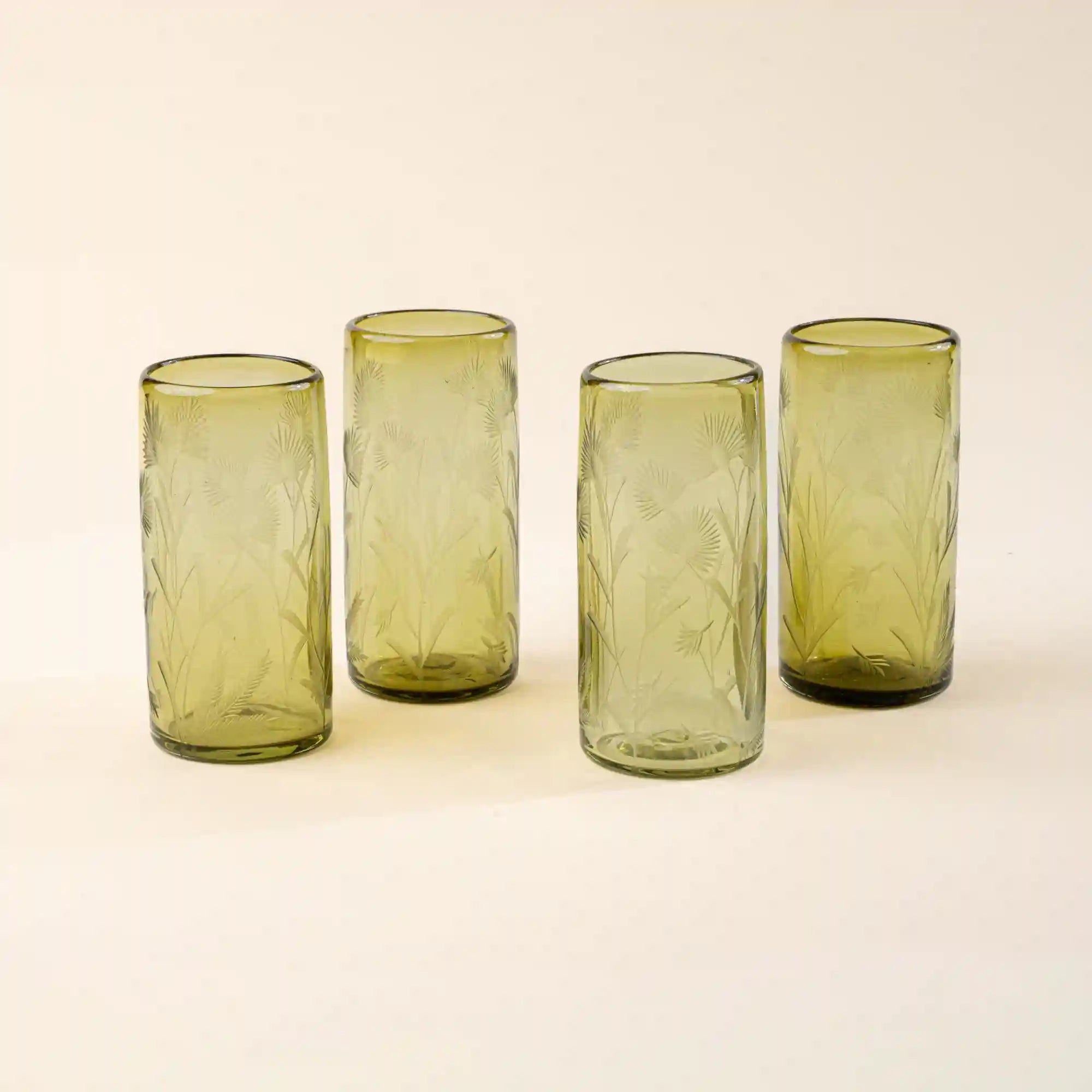 Etched Thistle Highball, Set of 4 Secondary image